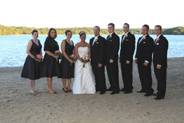 Wedding party on the beach